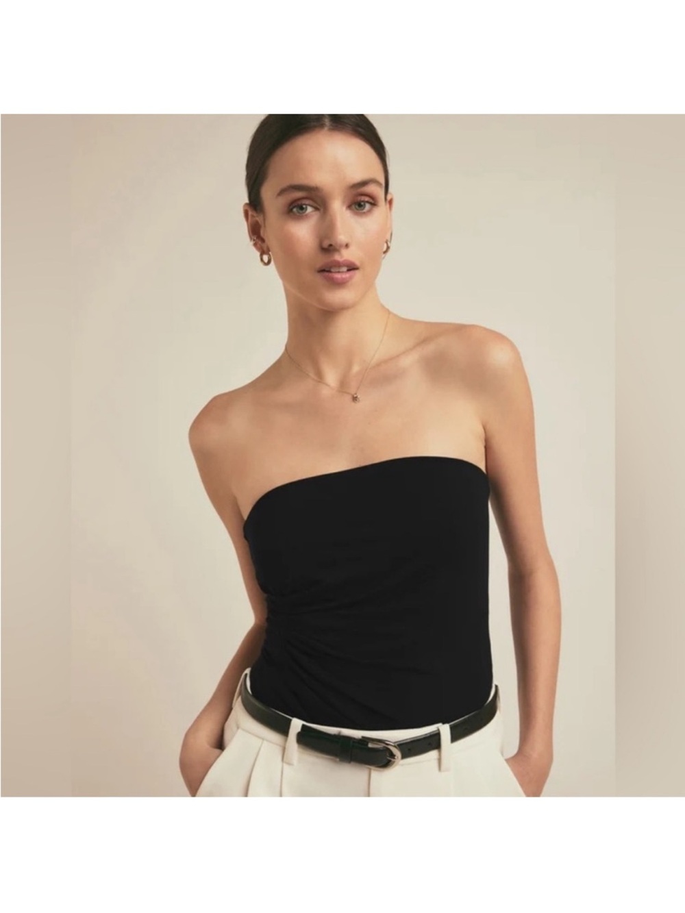 🔑 Favourite Daughter Black Ruched Tube Top | Size M